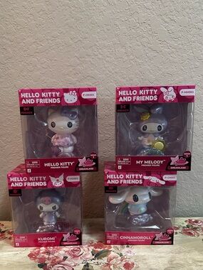 Hello Kitty and Friends Figures - Pink, Purple, White Accents
